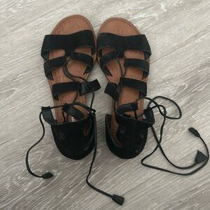 Black lace up sandals